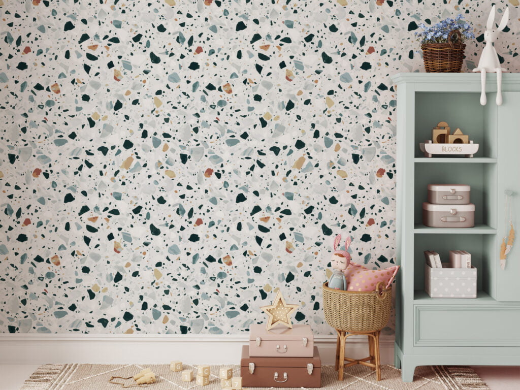 Terrazzo Duvar Kağıdı, Modern Terrazzo Desenli Duvar Posteri Geometrik Duvar Kağıtları 4