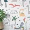 Karalama Dinozor Çizimleri Duvar Kağıdı, Sevimli Dinozor 3D Duvar Posteri - Görsel 2