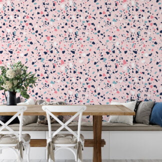 Renkli Terrazzo Desenli 3D Duvar Kağıdı Mermer Duvar Kağıtları