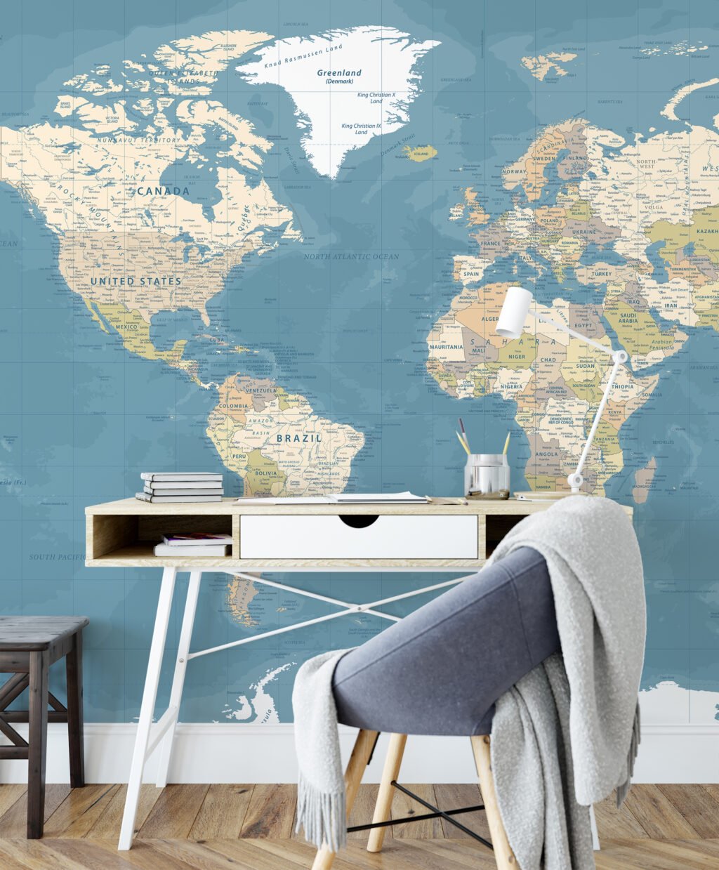 Her Ülkenin Detaylı Olduğu Büyük Dünya Haritası Duvar Kağıdı, Dünya Haritası 3D Duvar Posteri Harita Duvar Kağıtları 2