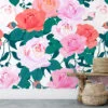 Çiçekli Güller Flat Art Duvar Kağıdı, Romantik Gül Bahçesi 3D Duvar Kağıdı - Görsel 2