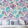 Çiçekli Damask Paisley İllüstrasyon Duvar Kağıdı, Capcanlı Çiçekler 3D Duvar Posteri - Görsel 4