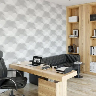 Beyaz Geometrik 3D Tasarım Duvar Kağıdı 3D Duvar Kağıtları