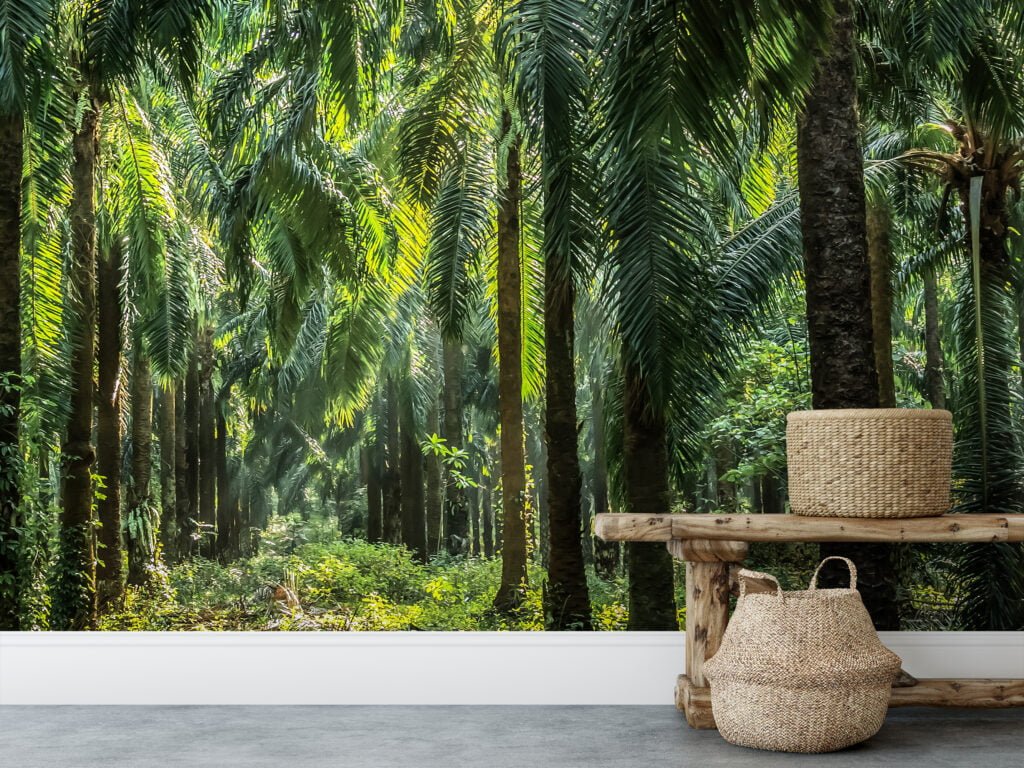 Tropikal Palmiye Ağacı Bahçesi Duvar Kağıdı, Palmiye Ağacı Ormanı Duvar Posteri Doğa Temalı Duvar Kağıtları 6