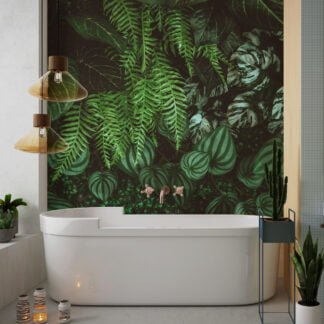 Büyük Orman Yaprakları Duvar Kağıdı, Tropikal Koyu Yeşil Bitkiler ve Yapraklar Duvar Posteri Doğa Temalı Duvar Kağıtları