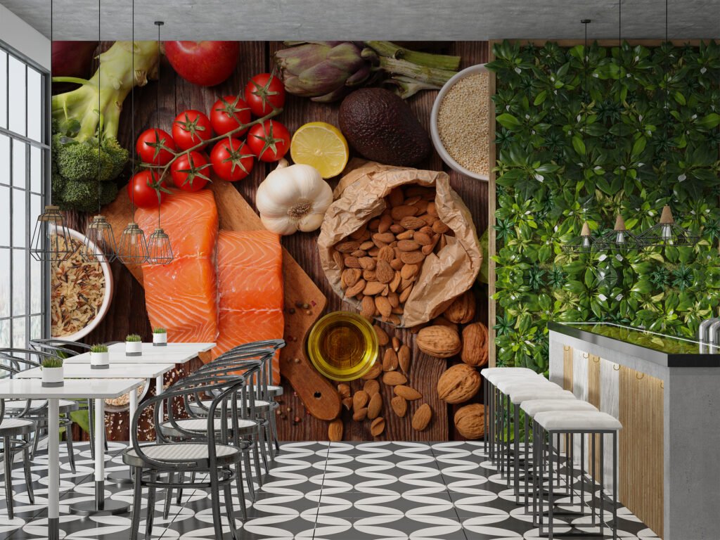 Sağlıklı Beslenme Gıda Duvar Kağıdı Sektörel Market Duvar Posteri Cafe & Restoran & Pastane Duvar Kağıtları 2