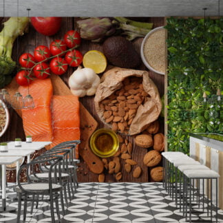 Sağlıklı Beslenme Gıda Duvar Kağıdı Sektörel Market Duvar Posteri Cafe & Restoran & Pastane Duvar Kağıtları