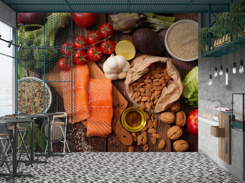 Sağlıklı Beslenme Gıda Duvar Kağıdı Sektörel Market Duvar Posteri Cafe & Restoran & Pastane Duvar Kağıtları 3