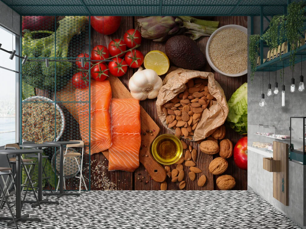 Sağlıklı Beslenme Gıda Duvar Kağıdı Sektörel Market Duvar Posteri Cafe & Restoran & Pastane Duvar Kağıtları 3