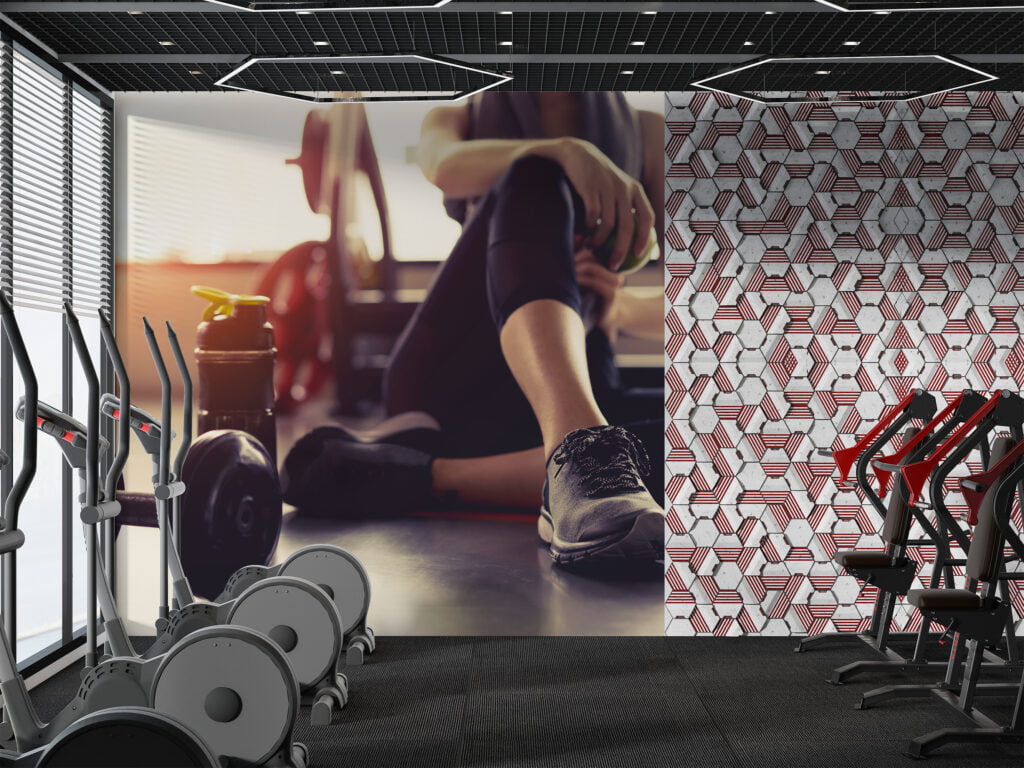 Spor Ve Fitness Temalı Duvar Kağıdı Dambıllı Spor Duvar Posteri Spor Temalı Duvar Kağıtları 3