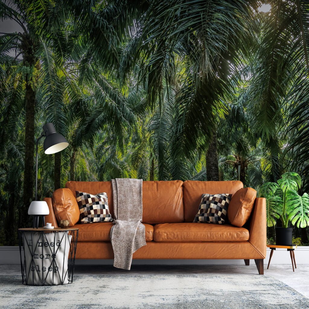 Tropikal Palmiye Ağacı Bahçesi Duvar Kağıdı, Palmiye Ağacı Ormanı Duvar Posteri Doğa Temalı Duvar Kağıtları 2