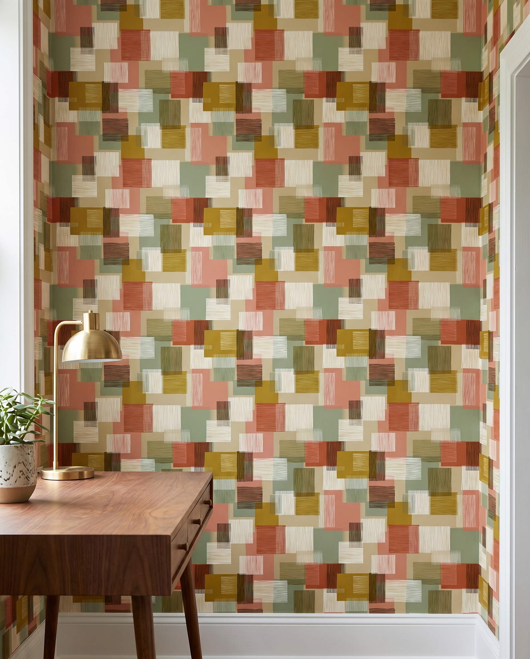 Toprak Tonlarında Dokulu Geometrik Desenli Duvar Kağıdı, Mid-Century Modern Soyut Duvar Posteri Doku & Desen Duvar Kağıtları 4 Toprak Tonlarında Dokulu Geometrik Desenli Duvar Kağıdı, Mid-Century Modern Soyut Duvar Posteri Doku & Desen Duvar Kağıtları 4