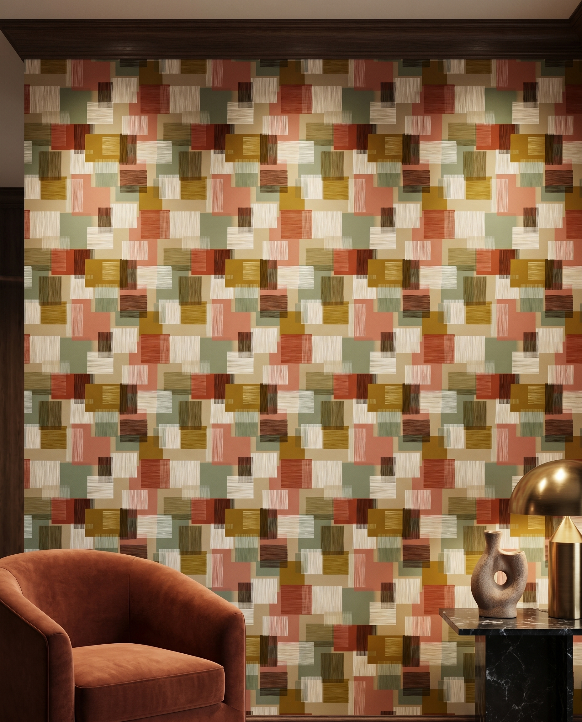 Toprak Tonlarında Dokulu Geometrik Desenli Duvar Kağıdı, Mid-Century Modern Soyut Duvar Posteri Doku & Desen Duvar Kağıtları 5 Toprak Tonlarında Dokulu Geometrik Desenli Duvar Kağıdı, Mid-Century Modern Soyut Duvar Posteri Doku & Desen Duvar Kağıtları 5
