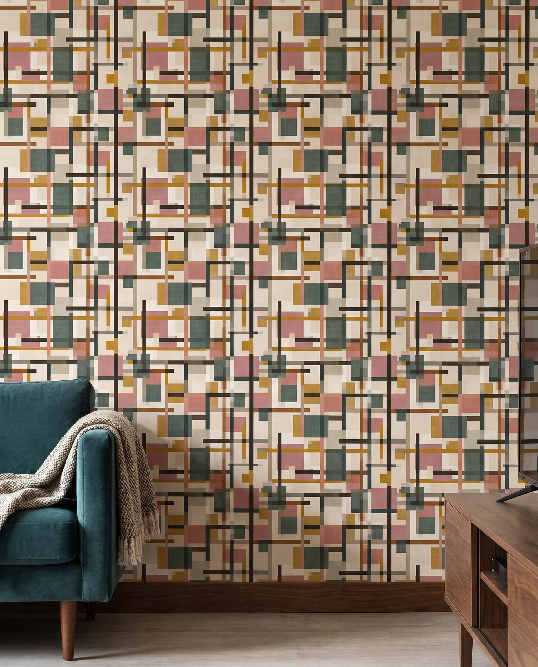 Kumaş Dokulu Geometrik Bloklar Duvar Kağıdı, Hardal Sarısı ve Yeşil Tonlu Modern Duvar Posteri Doku & Desen Duvar Kağıtları 3 Kumaş Dokulu Geometrik Bloklar Duvar Kağıdı, Hardal Sarısı ve Yeşil Tonlu Modern Duvar Posteri Doku & Desen Duvar Kağıtları 3