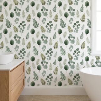 Yeşil Okaliptüs ve Eğrelti Otu Yapraklı Minimalist Duvar Kağıdı, Modern Botanik Desenli Duvar Posteri Doğa Temalı Duvar Kağıtları Yeşil Okaliptüs ve Eğrelti Otu Yapraklı Minimalist Duvar Kağıdı, Modern Botanik Desenli Duvar Posteri Doğa Temalı Duvar Kağıtları