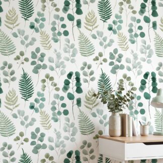Yeşil Okaliptüs ve Eğrelti Otu Yapraklı Minimalist Duvar Kağıdı, Botanik Desenli Ferah Duvar Posteri Doğa Temalı Duvar Kağıtları Yeşil Okaliptüs ve Eğrelti Otu Yapraklı Minimalist Duvar Kağıdı, Botanik Desenli Ferah Duvar Posteri Doğa Temalı Duvar Kağıtları