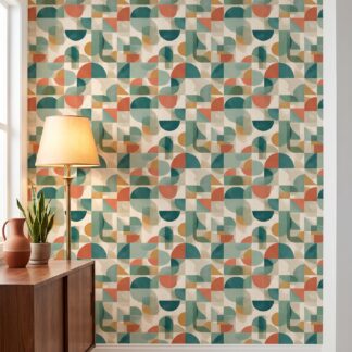 Toprak Tonlarında Retro Geometrik Desenli Duvar Kağıdı, Mid-Century Modern Stili Soyut Duvar Posteri Doku & Desen Duvar Kağıtları Toprak Tonlarında Retro Geometrik Desenli Duvar Kağıdı, Mid-Century Modern Stili Soyut Duvar Posteri Doku & Desen Duvar Kağıtları