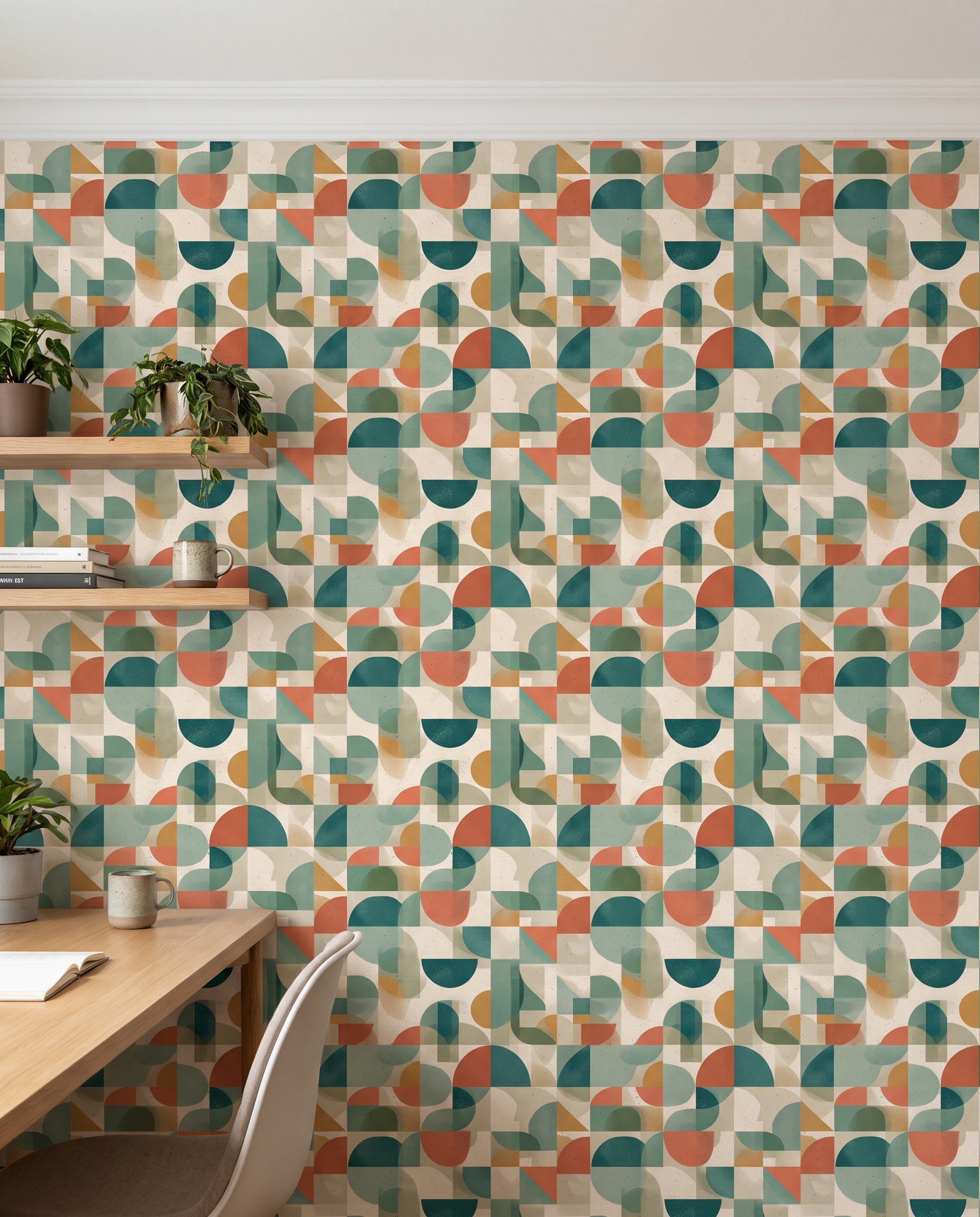 Toprak Tonlarında Retro Geometrik Desenli Duvar Kağıdı, Mid-Century Modern Stili Soyut Duvar Posteri Doku & Desen Duvar Kağıtları 3 Toprak Tonlarında Retro Geometrik Desenli Duvar Kağıdı, Mid-Century Modern Stili Soyut Duvar Posteri Doku & Desen Duvar Kağıtları 3