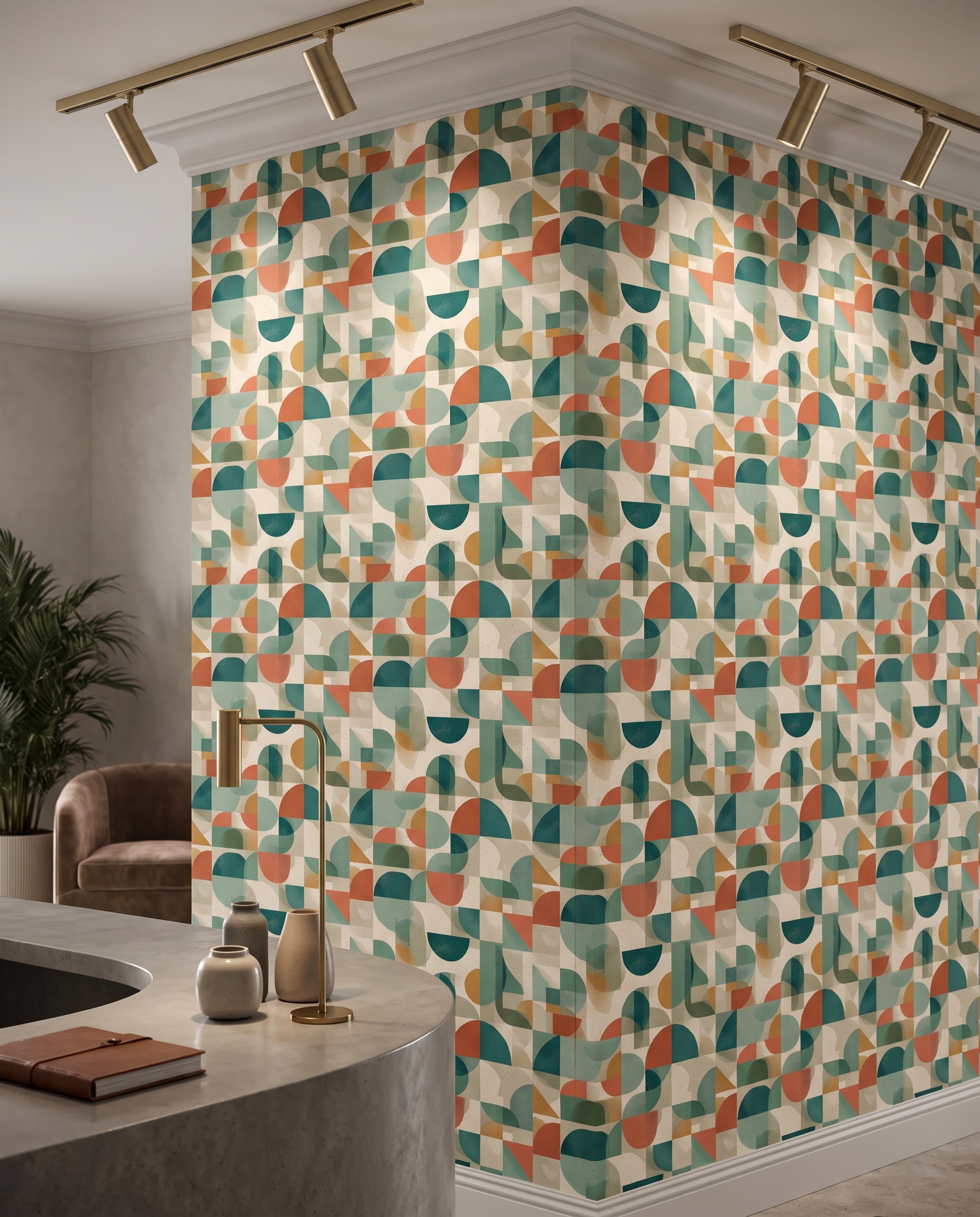 Toprak Tonlarında Retro Geometrik Desenli Duvar Kağıdı, Mid-Century Modern Stili Soyut Duvar Posteri Doku & Desen Duvar Kağıtları 5 Toprak Tonlarında Retro Geometrik Desenli Duvar Kağıdı, Mid-Century Modern Stili Soyut Duvar Posteri Doku & Desen Duvar Kağıtları 5