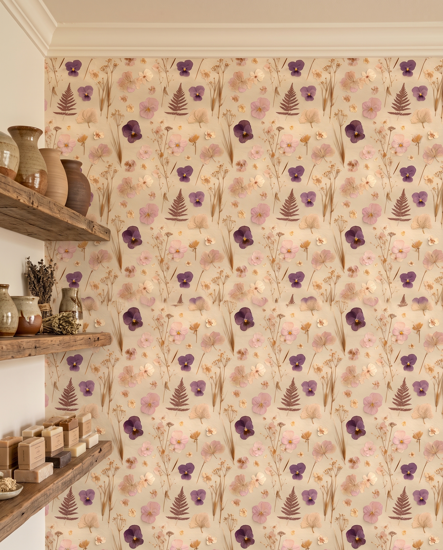 Kurutulmuş Pembe ve Mor Menekşeler Desenli Duvar Kağıdı, Bej Zeminli Vintage Botanik Duvar Posteri Çiçekli Duvar Kağıtları 5 Kurutulmuş Pembe ve Mor Menekşeler Desenli Duvar Kağıdı, Bej Zeminli Vintage Botanik Duvar Posteri Çiçekli Duvar Kağıtları 5