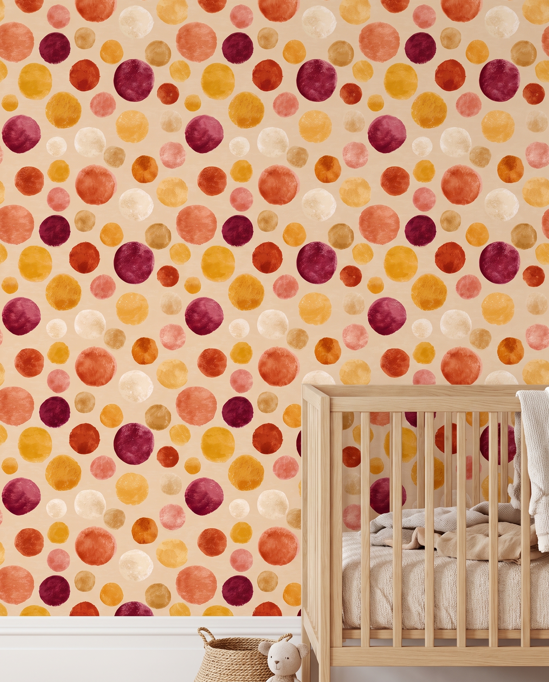 Pastel Boya Dokulu Sıcak Renkli Puantiye Duvar Kağıdı, Modern Çocuk Odası Duvar Posteri Bebek Odası Duvar Kağıtları 2 Pastel Boya Dokulu Sıcak Renkli Puantiye Duvar Kağıdı, Modern Çocuk Odası Duvar Posteri Bebek Odası Duvar Kağıtları 2