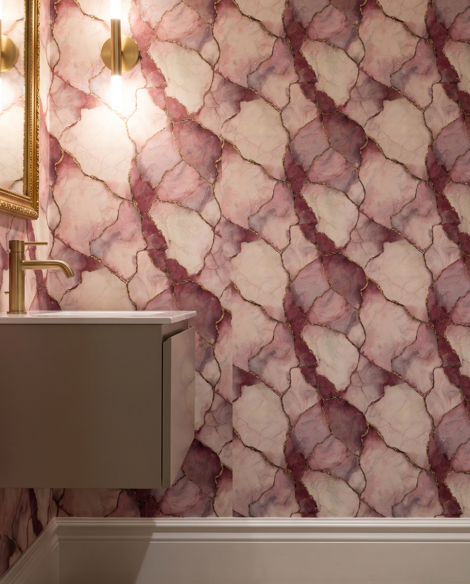 Altın Damarlı Pembe ve Bordo Mermer Desenli Duvar Kağıdı, Kintsugi Stili Soyut Duvar Posteri Cafe & Restoran & Pastane Duvar Kağıtları 4 Altın Damarlı Pembe ve Bordo Mermer Desenli Duvar Kağıdı, Kintsugi Stili Soyut Duvar Posteri Cafe & Restoran & Pastane Duvar Kağıtları 4