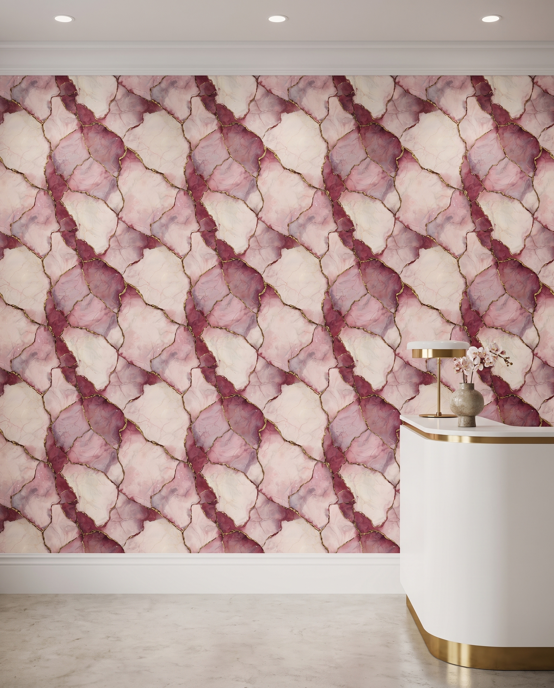 Altın Damarlı Pembe ve Bordo Mermer Desenli Duvar Kağıdı, Kintsugi Stili Soyut Duvar Posteri Cafe & Restoran & Pastane Duvar Kağıtları 2 Altın Damarlı Pembe ve Bordo Mermer Desenli Duvar Kağıdı, Kintsugi Stili Soyut Duvar Posteri Cafe & Restoran & Pastane Duvar Kağıtları 2