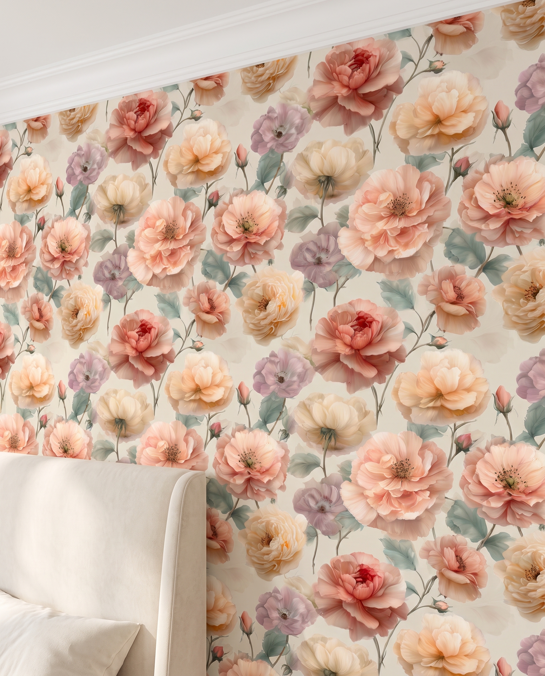 Pastel Pembe ve Şeftali Tonlarında İri Çiçekli Duvar Kağıdı, Romantik Vintage Stil Botanik Duvar Posteri Çiçekli Duvar Kağıtları 3 Pastel Pembe ve Şeftali Tonlarında İri Çiçekli Duvar Kağıdı, Romantik Vintage Stil Botanik Duvar Posteri Çiçekli Duvar Kağıtları 3
