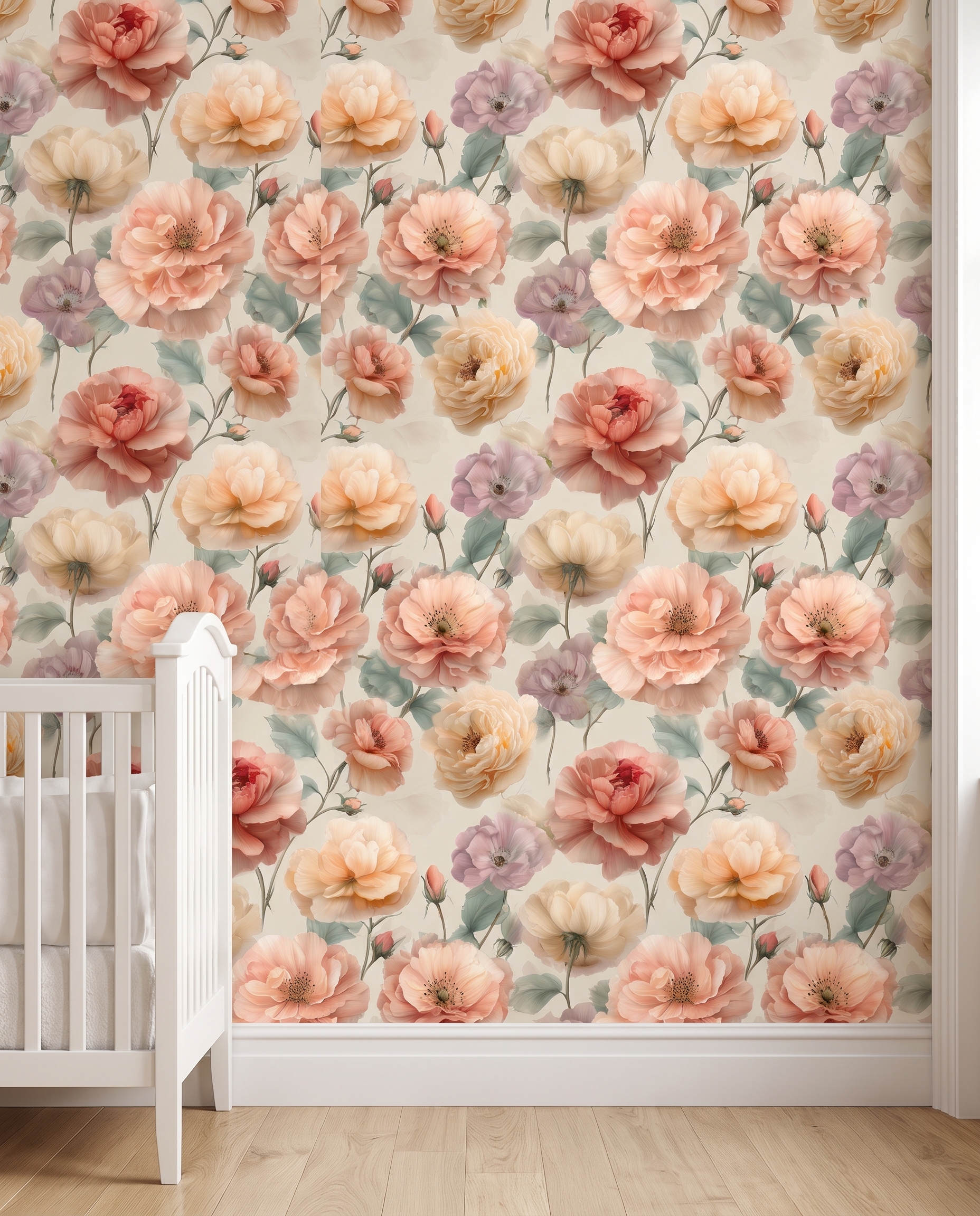 Pastel Pembe ve Şeftali Tonlarında İri Çiçekli Duvar Kağıdı, Romantik Vintage Stil Botanik Duvar Posteri Çiçekli Duvar Kağıtları 4 Pastel Pembe ve Şeftali Tonlarında İri Çiçekli Duvar Kağıdı, Romantik Vintage Stil Botanik Duvar Posteri Çiçekli Duvar Kağıtları 4