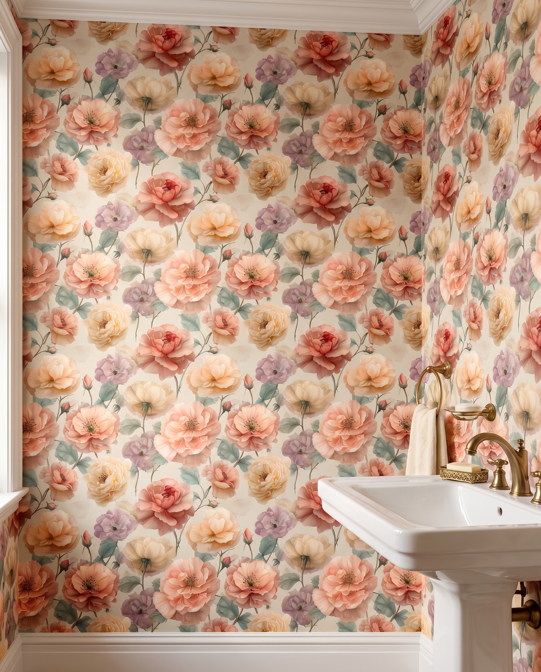 Pastel Pembe ve Şeftali Tonlarında İri Çiçekli Duvar Kağıdı, Romantik Vintage Stil Botanik Duvar Posteri Çiçekli Duvar Kağıtları 5 Pastel Pembe ve Şeftali Tonlarında İri Çiçekli Duvar Kağıdı, Romantik Vintage Stil Botanik Duvar Posteri Çiçekli Duvar Kağıtları 5