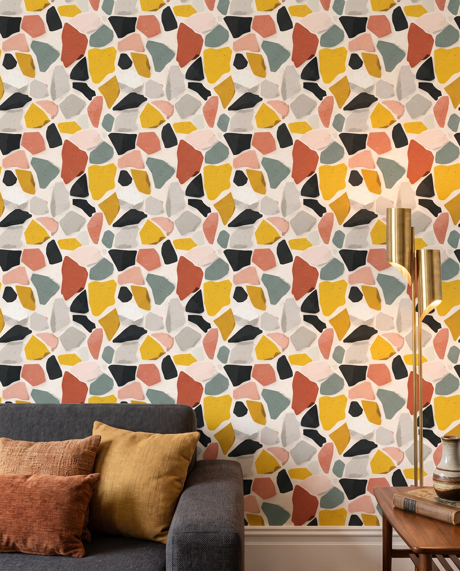 Renkli Terrazzo Parçacıklı Modern Duvar Kağıdı, Soyut Mozaik Taş Desenli Duvar Posteri Doku & Desen Duvar Kağıtları 3 Renkli Terrazzo Parçacıklı Modern Duvar Kağıdı, Soyut Mozaik Taş Desenli Duvar Posteri Doku & Desen Duvar Kağıtları 3
