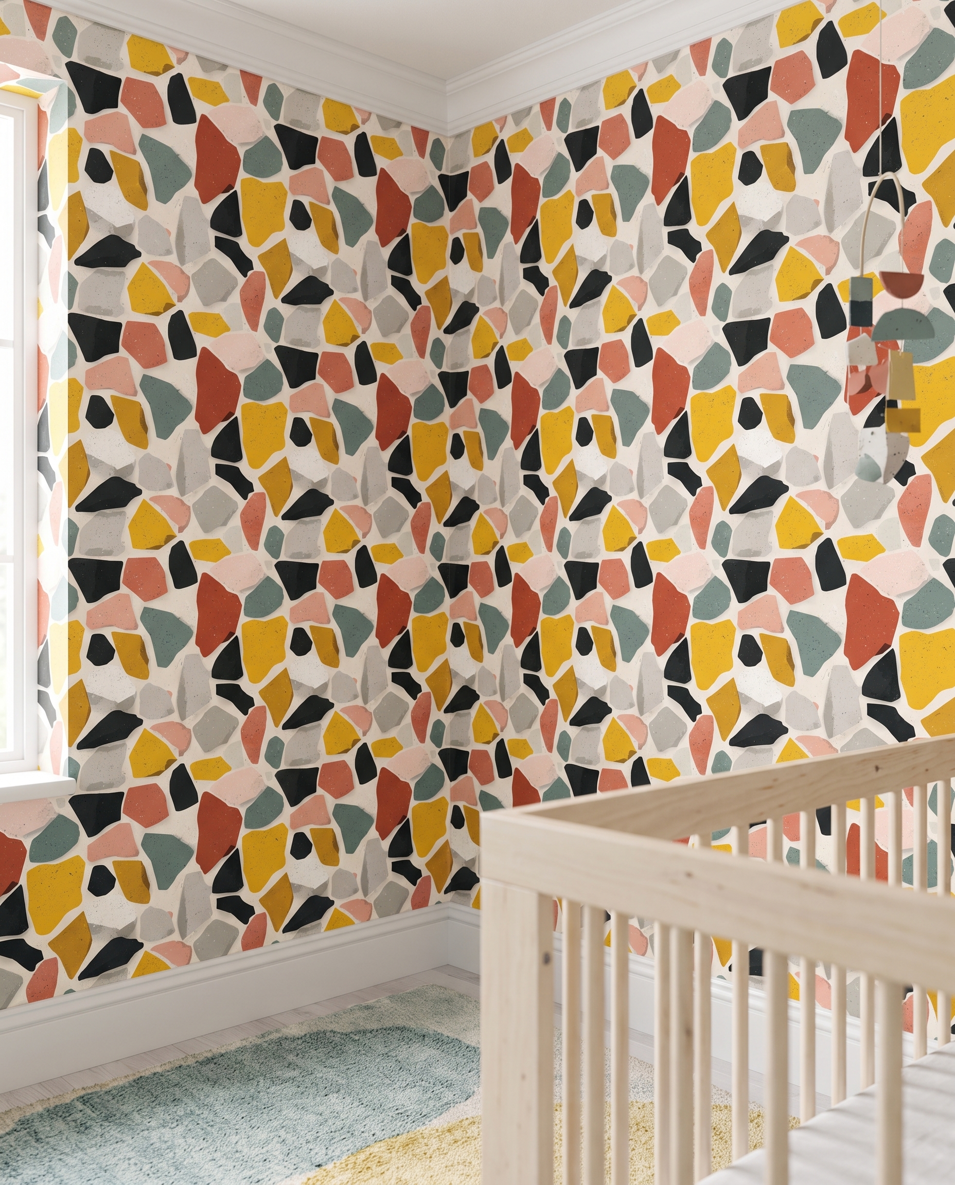 Renkli Terrazzo Parçacıklı Modern Duvar Kağıdı, Soyut Mozaik Taş Desenli Duvar Posteri Doku & Desen Duvar Kağıtları 2 Renkli Terrazzo Parçacıklı Modern Duvar Kağıdı, Soyut Mozaik Taş Desenli Duvar Posteri Doku & Desen Duvar Kağıtları 2