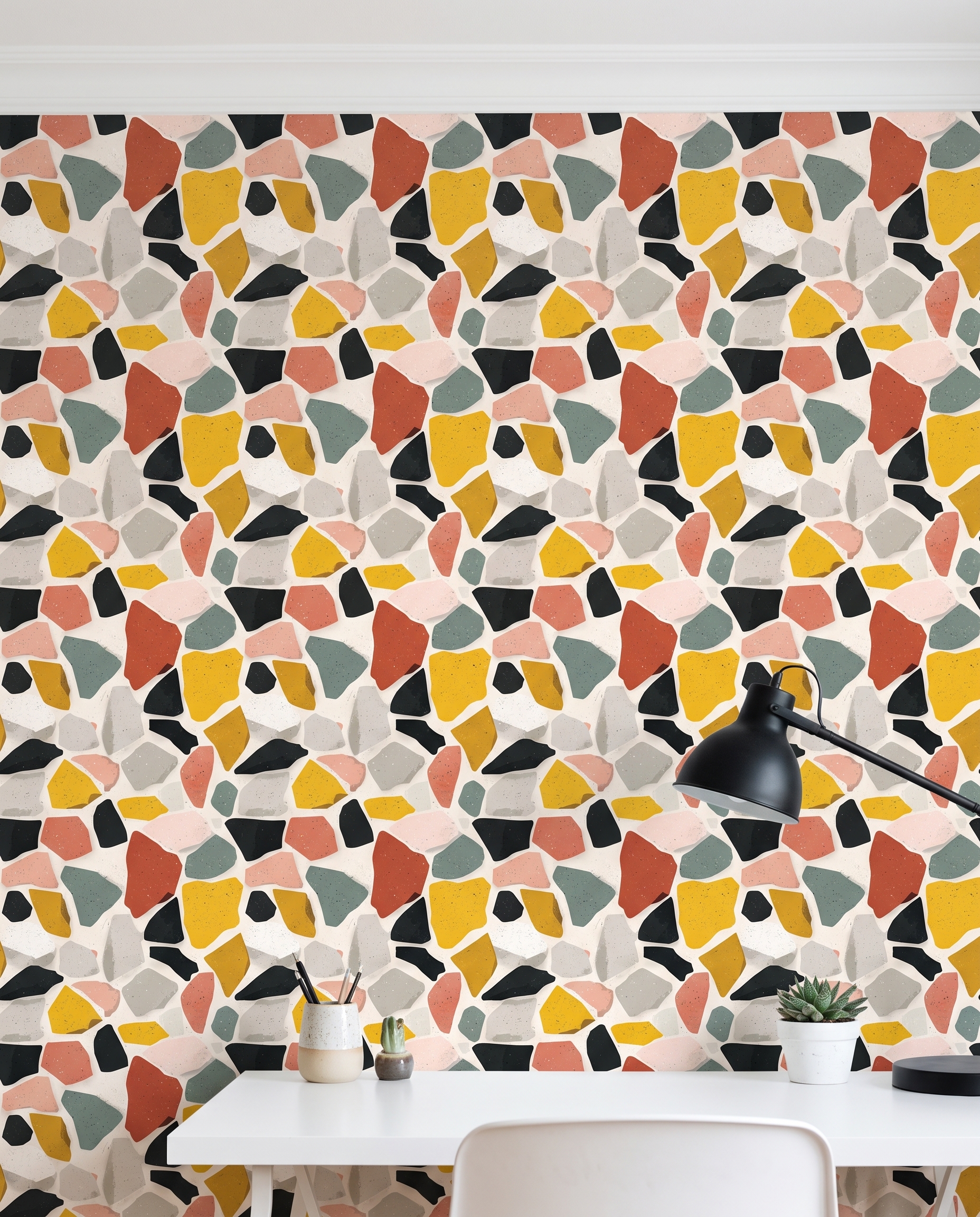 Renkli Terrazzo Parçacıklı Modern Duvar Kağıdı, Soyut Mozaik Taş Desenli Duvar Posteri Doku & Desen Duvar Kağıtları 4 Renkli Terrazzo Parçacıklı Modern Duvar Kağıdı, Soyut Mozaik Taş Desenli Duvar Posteri Doku & Desen Duvar Kağıtları 4
