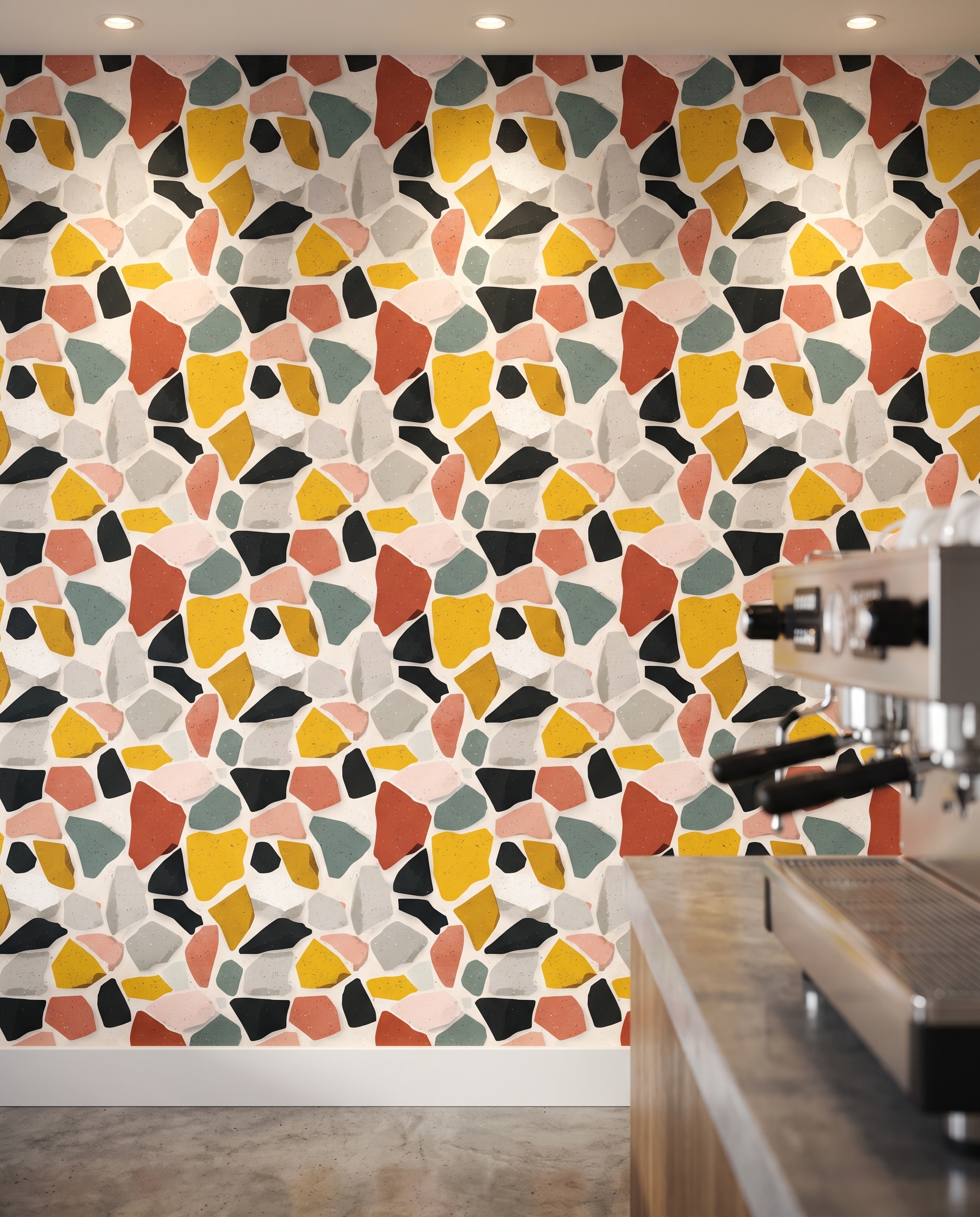 Renkli Terrazzo Parçacıklı Modern Duvar Kağıdı, Soyut Mozaik Taş Desenli Duvar Posteri Doku & Desen Duvar Kağıtları 5 Renkli Terrazzo Parçacıklı Modern Duvar Kağıdı, Soyut Mozaik Taş Desenli Duvar Posteri Doku & Desen Duvar Kağıtları 5