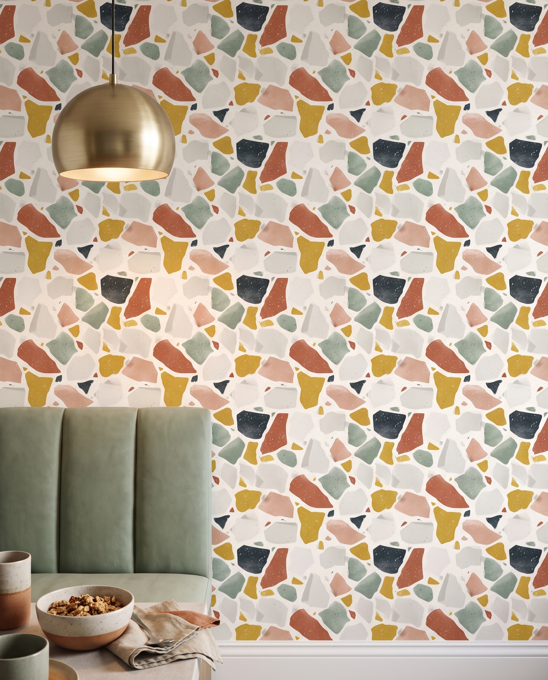 Renkli Terrazzo Desenli Modern Duvar Kağıdı, Hardal Sarısı ve Toprak Tonlarında Soyut Mozaik Duvar Posteri Çocuk Odası Duvar Kağıtları 3 Renkli Terrazzo Desenli Modern Duvar Kağıdı, Hardal Sarısı ve Toprak Tonlarında Soyut Mozaik Duvar Posteri Çocuk Odası Duvar Kağıtları 3