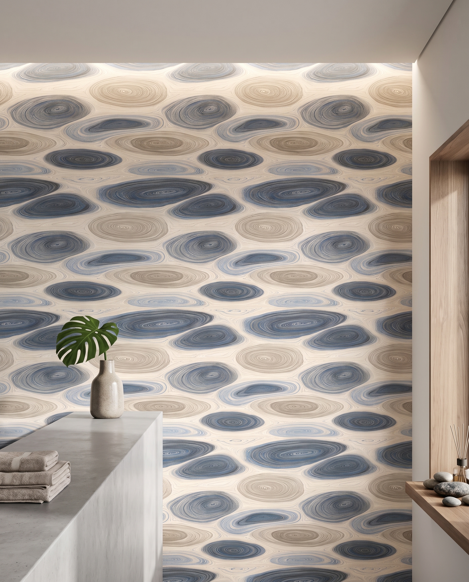 Mavi ve Bej Renkli Akışkan Girdap Desenli Duvar Kağıdı, Modern Soyut Sanatsal Duvar Posteri Doku & Desen Duvar Kağıtları 2 Mavi ve Bej Renkli Akışkan Girdap Desenli Duvar Kağıdı, Modern Soyut Sanatsal Duvar Posteri Doku & Desen Duvar Kağıtları 2