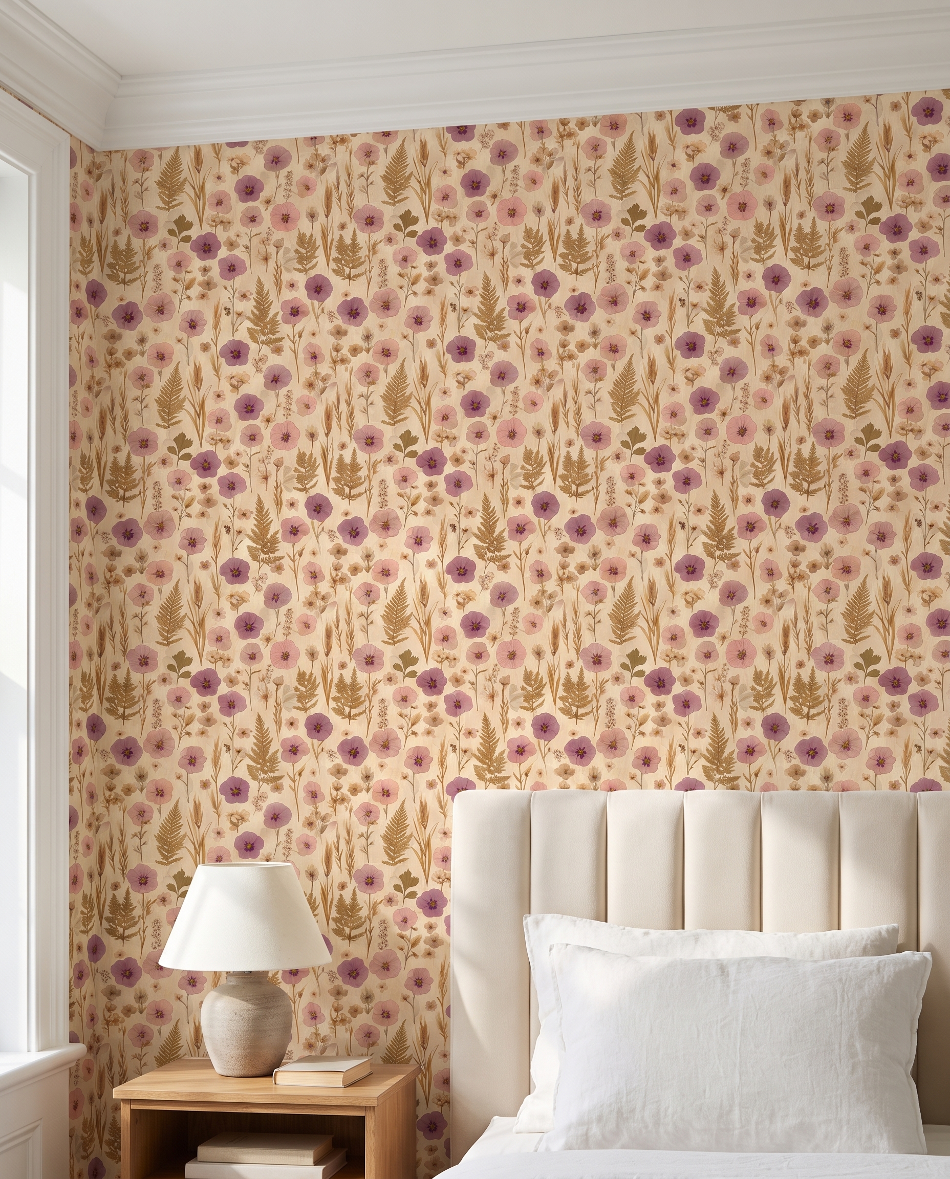 Preslenmiş Pembe ve Mor Çiçekli Vintage Duvar Kağıdı, Kır Evi Stili Botanik Duvar Posteri Çiçekli Duvar Kağıtları 3 Preslenmiş Pembe ve Mor Çiçekli Vintage Duvar Kağıdı, Kır Evi Stili Botanik Duvar Posteri Çiçekli Duvar Kağıtları 3