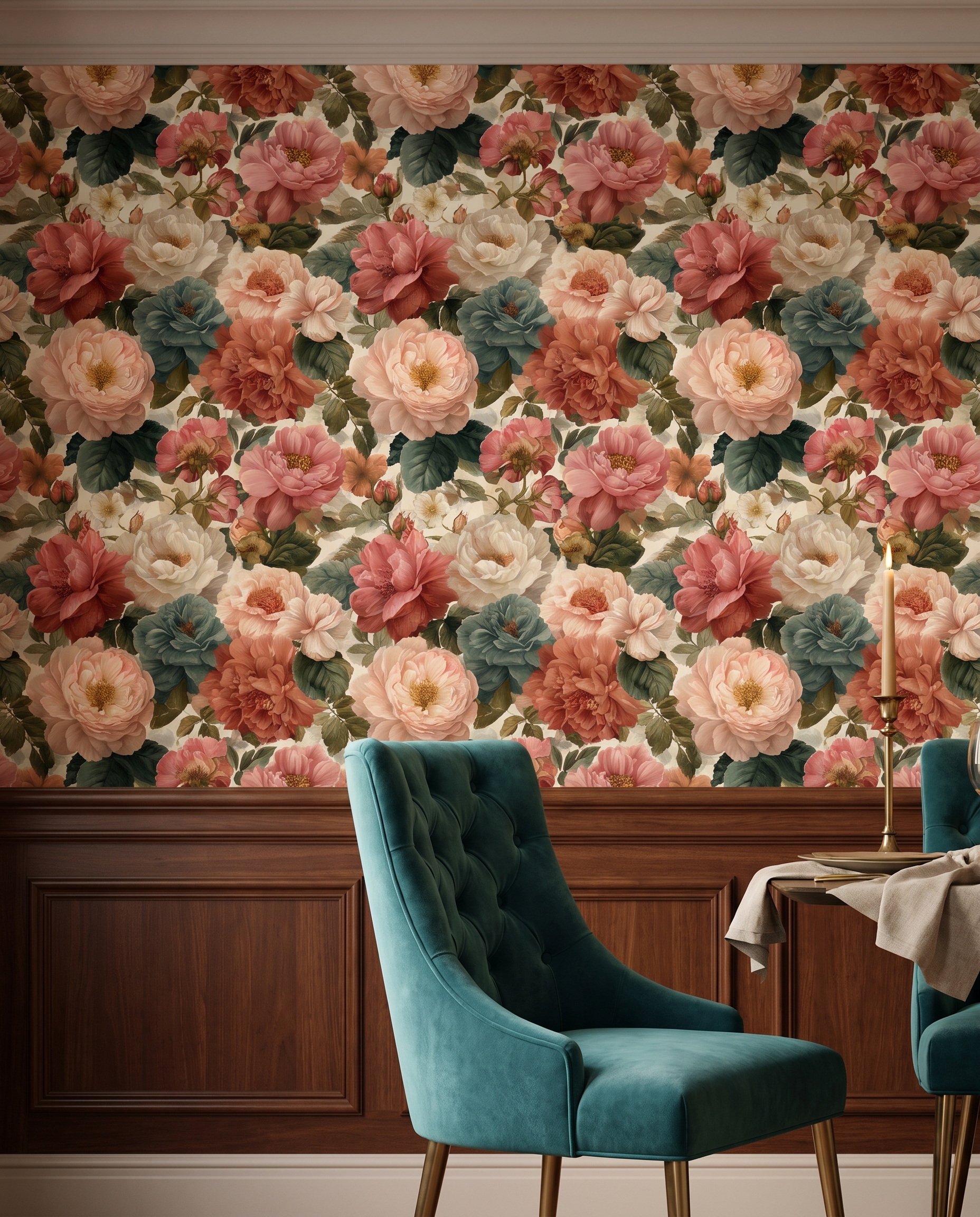 Büyük Toz Pembe ve Somon Şakayık Çiçekli Duvar Kağıdı, Romantik Vintage Duvar Posteri Çiçekli Duvar Kağıtları 5 Büyük Toz Pembe ve Somon Şakayık Çiçekli Duvar Kağıdı, Romantik Vintage Duvar Posteri Çiçekli Duvar Kağıtları 5