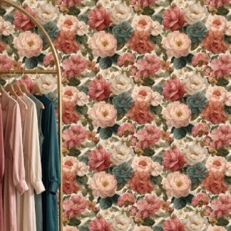 Büyük Toz Pembe ve Somon Şakayık Çiçekli Duvar Kağıdı, Romantik Vintage Duvar Posteri Çiçekli Duvar Kağıtları Büyük Toz Pembe ve Somon Şakayık Çiçekli Duvar Kağıdı, Romantik Vintage Duvar Posteri Çiçekli Duvar Kağıtları