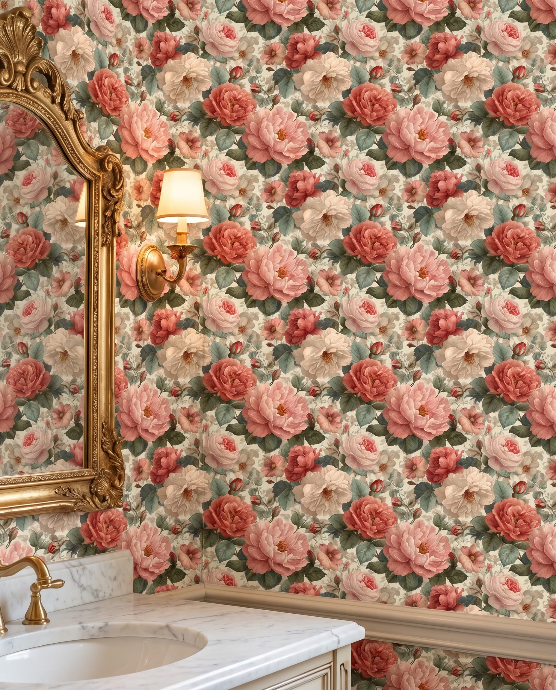 Vintage Pembe Gül ve Şakayık Desenli Duvar Kağıdı, Romantik Yatak Odası için Klasik Çiçekli Duvar Posteri Çiçekli Duvar Kağıtları 4 Vintage Pembe Gül ve Şakayık Desenli Duvar Kağıdı, Romantik Yatak Odası için Klasik Çiçekli Duvar Posteri Çiçekli Duvar Kağıtları 4