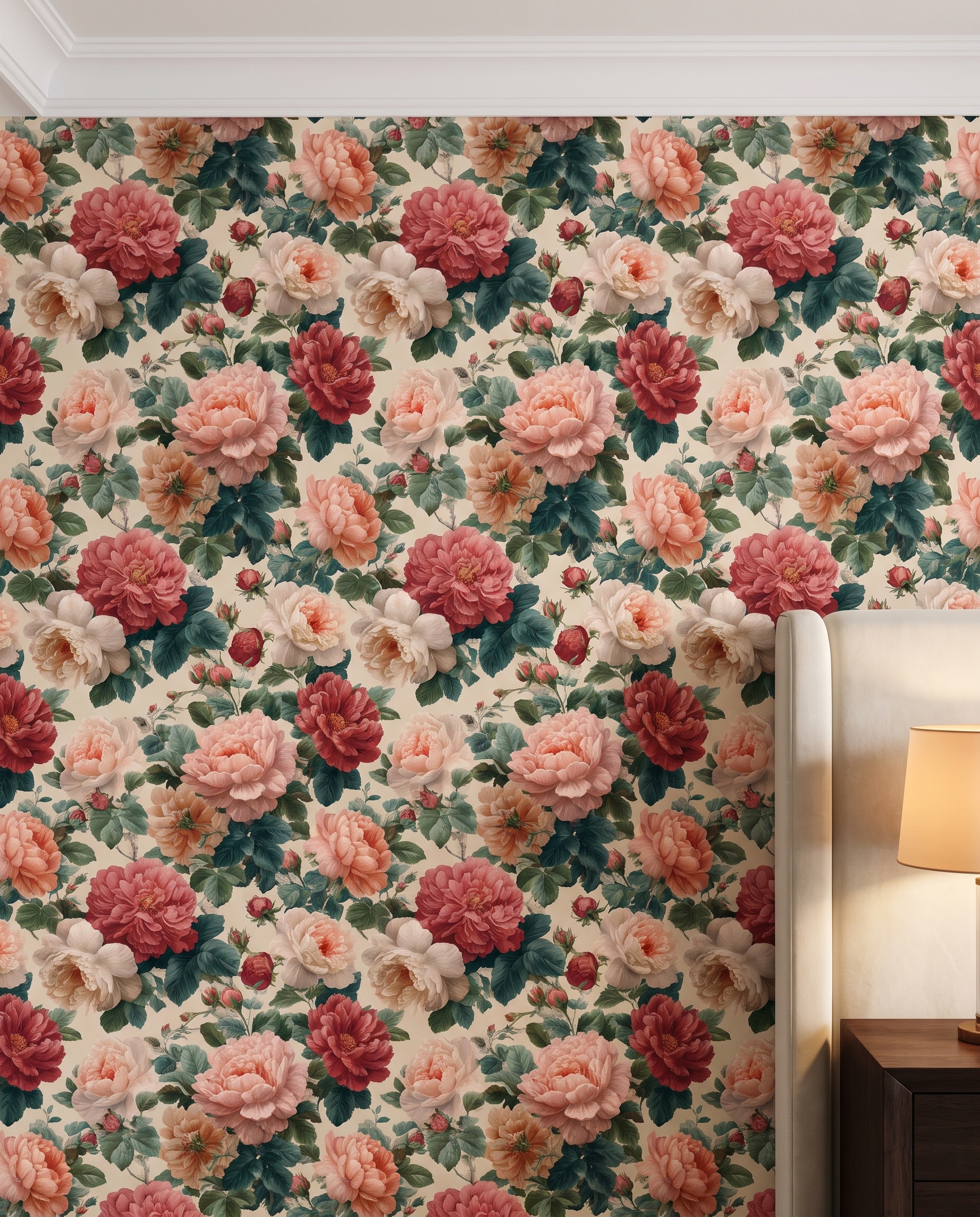Büyük Kırmızı ve Pembe Şakayık Çiçekli Vintage Duvar Kağıdı, Romantik Botanik Desenli Duvar Posteri Çiçekli Duvar Kağıtları 3 Büyük Kırmızı ve Pembe Şakayık Çiçekli Vintage Duvar Kağıdı, Romantik Botanik Desenli Duvar Posteri Çiçekli Duvar Kağıtları 3