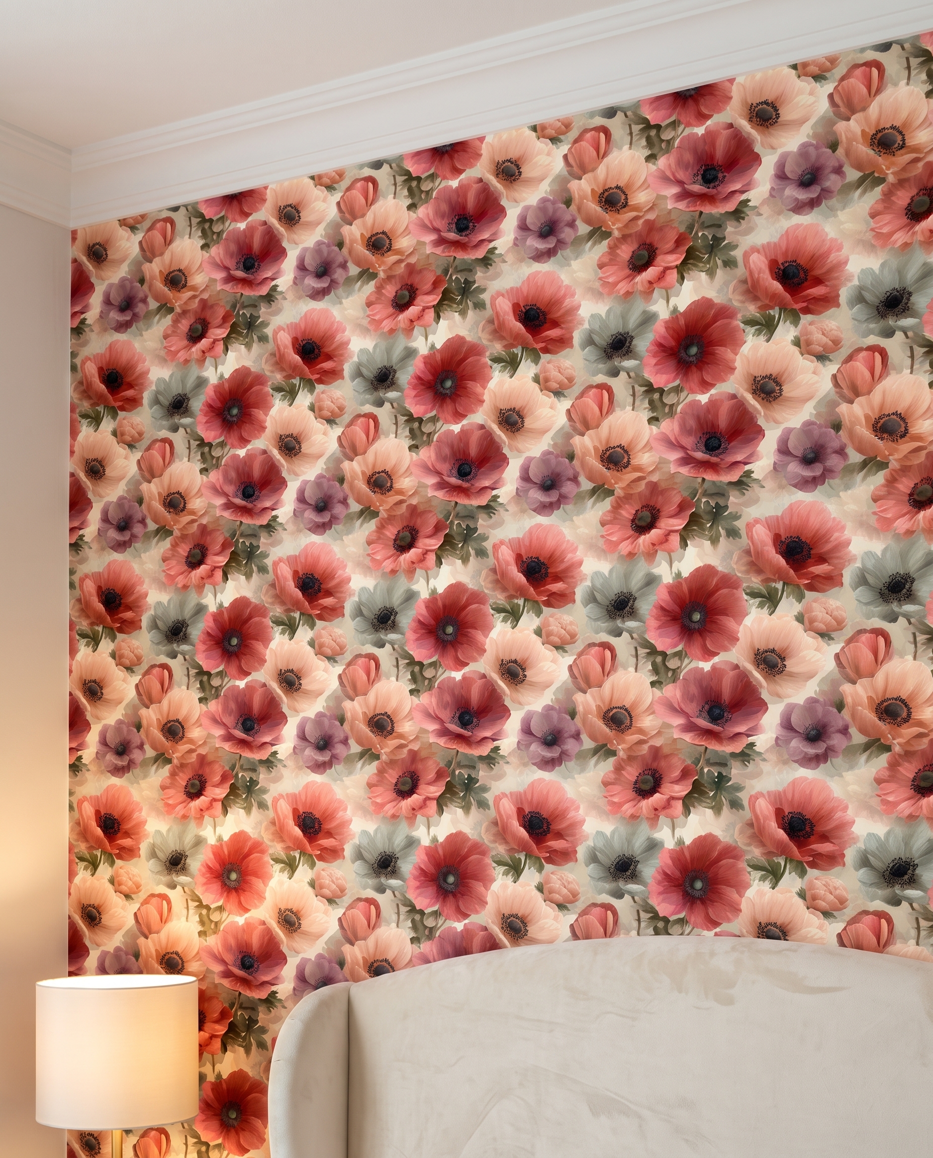 Büyük Kırmızı ve Pembe Anemon Çiçek Desenli Duvar Kağıdı, Romantik ve Klasik Botanik Duvar Posteri Çiçekli Duvar Kağıtları 3 Büyük Kırmızı ve Pembe Anemon Çiçek Desenli Duvar Kağıdı, Romantik ve Klasik Botanik Duvar Posteri Çiçekli Duvar Kağıtları 3